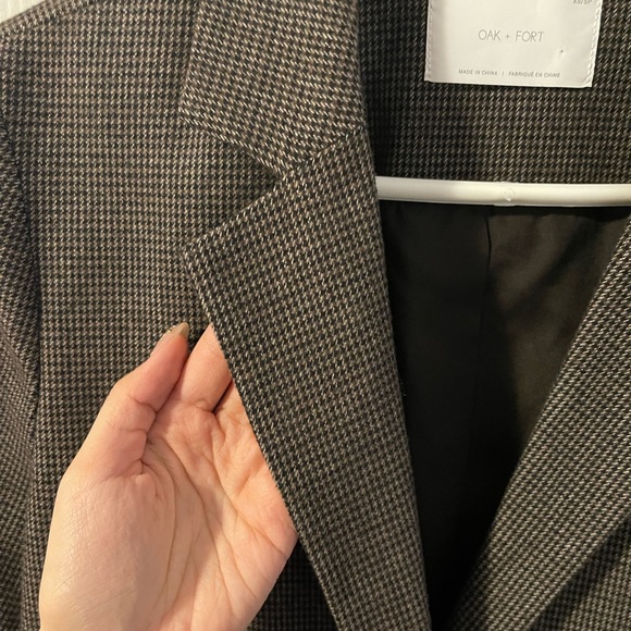 Oak + Fort brown plaid long coat jacket - Picture 2 of 7